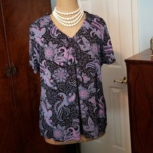 Short sleeve V neck top